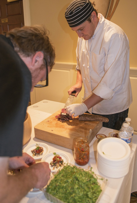Ronnie Burkle, chef at North East Seafood Kitchen, and Jesse Howell, chef of Bluecoast plate perfect tastings. BY DENY HOWETH